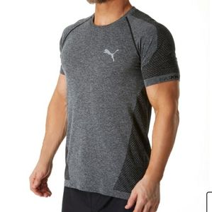 Men's Puma Black EvoKnit Short Sleeved Gym T-shirt